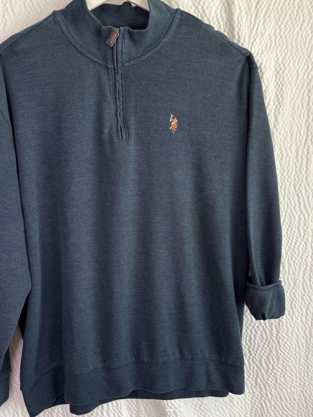 U.S. Polo Assn. Teal Half-Zip Pullover with Embroidered Logo